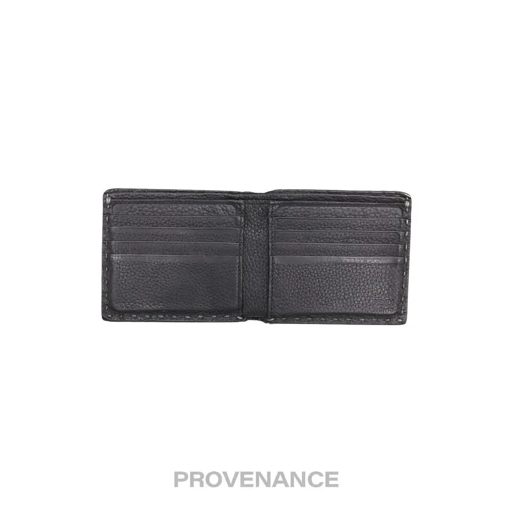 🔴 Fendi Selleria Bifold Wallet - Grey Roman Leather